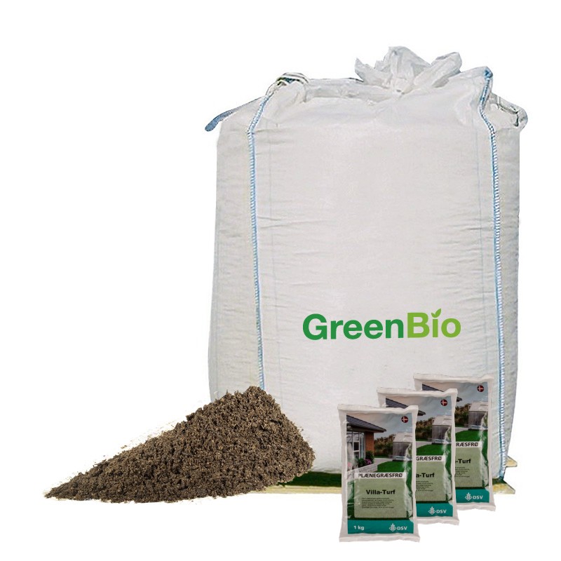 Billede af 1000L Valgfri topdressing + 3 kg Villa turf græsfrø